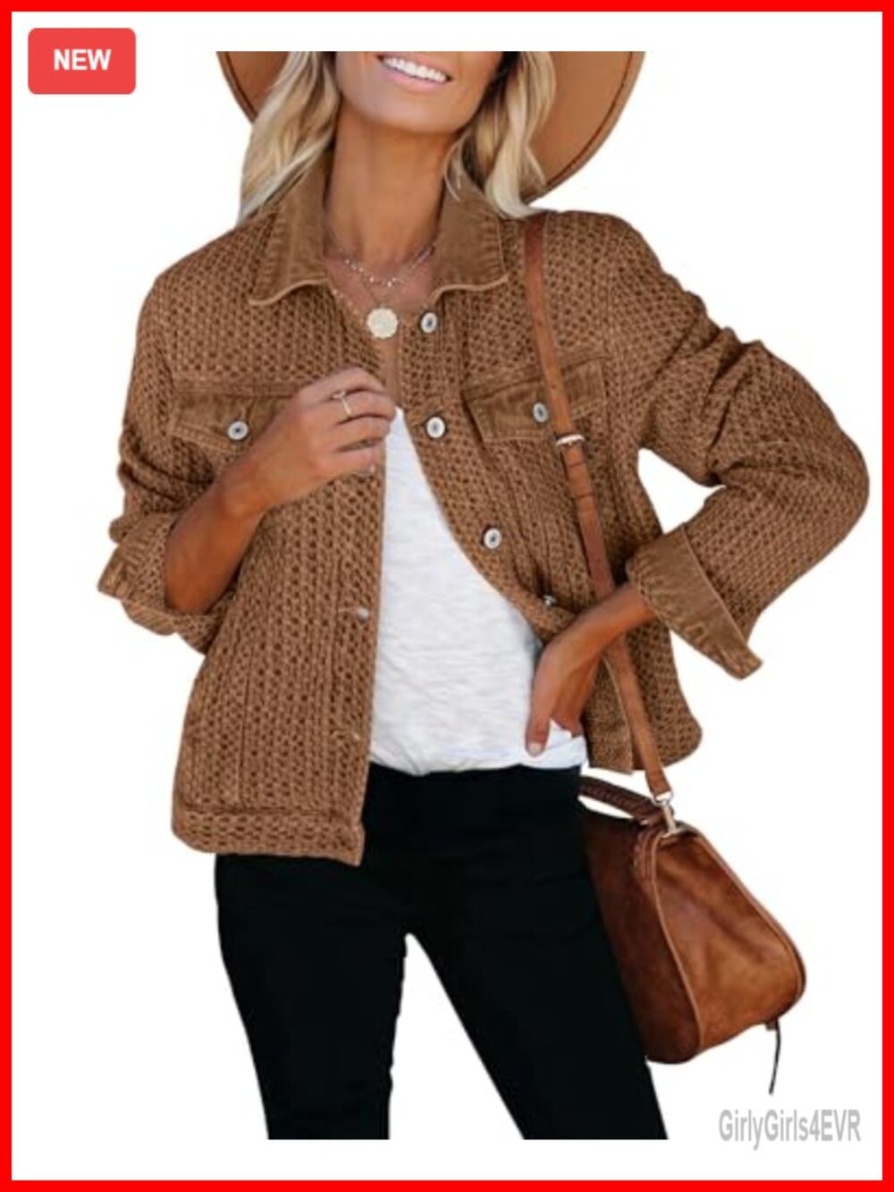 Women's Textured Denim Jean Jacket Button Down Long Sleeve Trucker